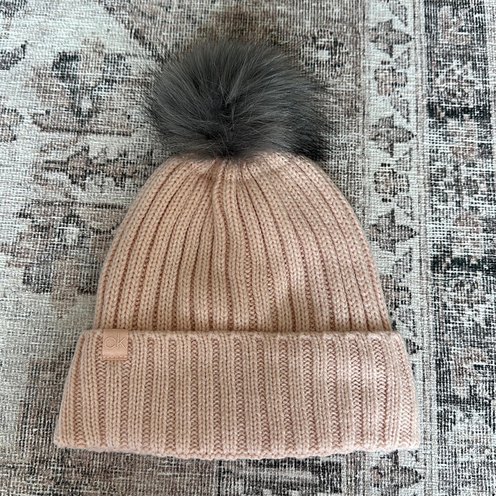 Calvin Klein Beanie with Pom Pom